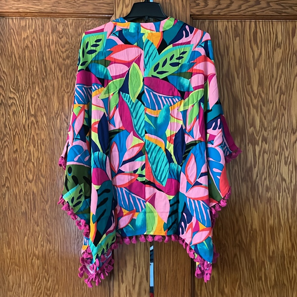 Trina Turk Rainforest Fringe Kimono Cover Up One Size Fits Most NWT - Picture 7 of 10